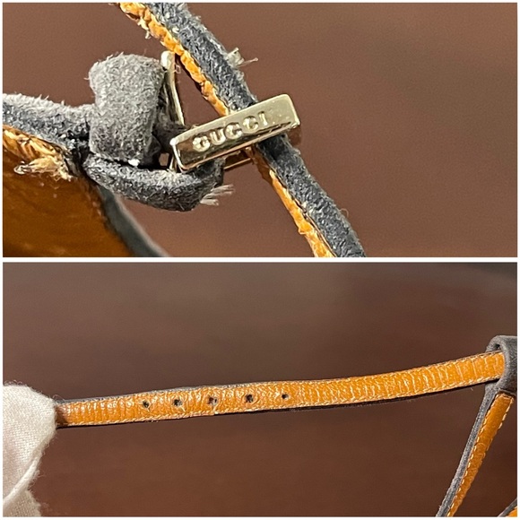 GUCCI T- Strap Platform Grey Suede Peep Toe Pumps - Size IT 37.5 | US 7.5 - Picture 7 of 16